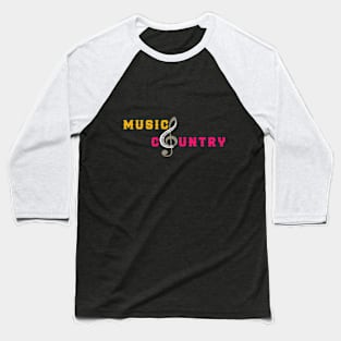 MUSIC COUNTRY Baseball T-Shirt